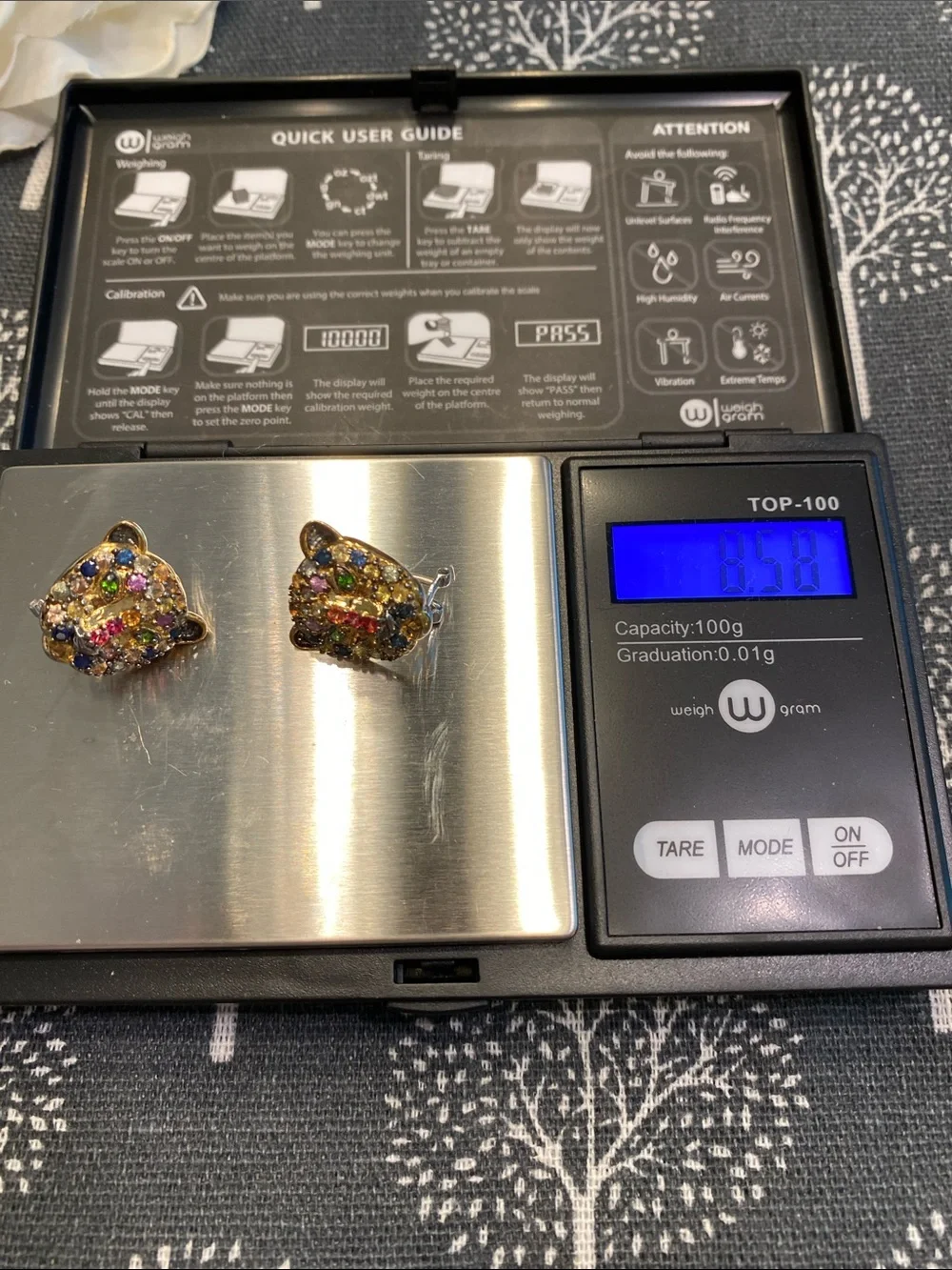 Gems En Vogue! Gold Multi-Color Crystal Leopard Head Stud Earrings - Picture 11 of 11